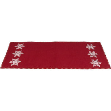 Snowflake Barn Red Table Runner TRRE0073 - The Fox Decor
